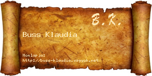 Buss Klaudia névjegykártya