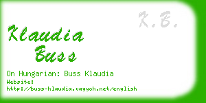 klaudia buss business card